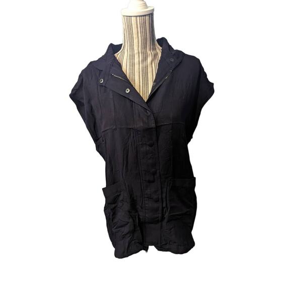 NWT Uniq Hoodie Utility Vest Women's Navy p size s - Picture 1 of 9